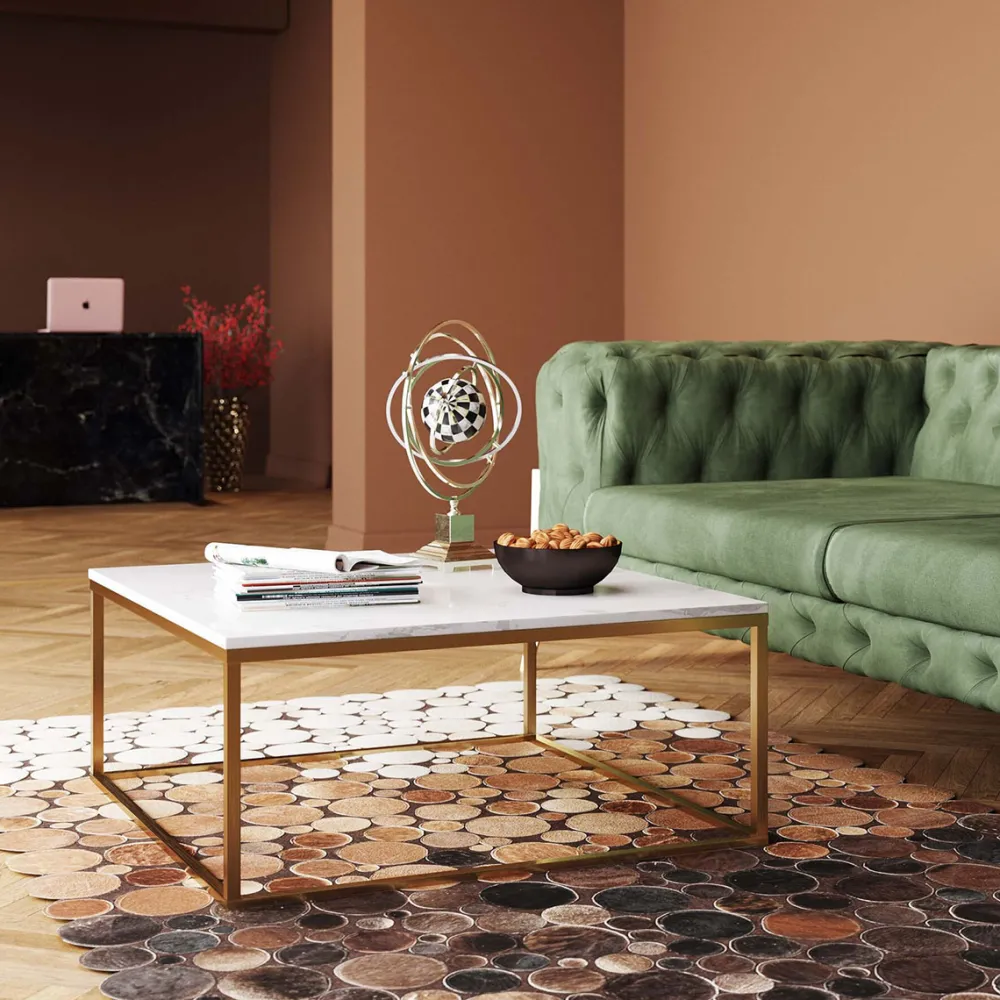 KARE Design Sohvapöydät|Olohuone*Key West Sohvapöytä, Kulta 90x90cm