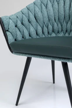 KARE Design Tuolit*Knot Tuoli Käsinojilla, Sinivihreä