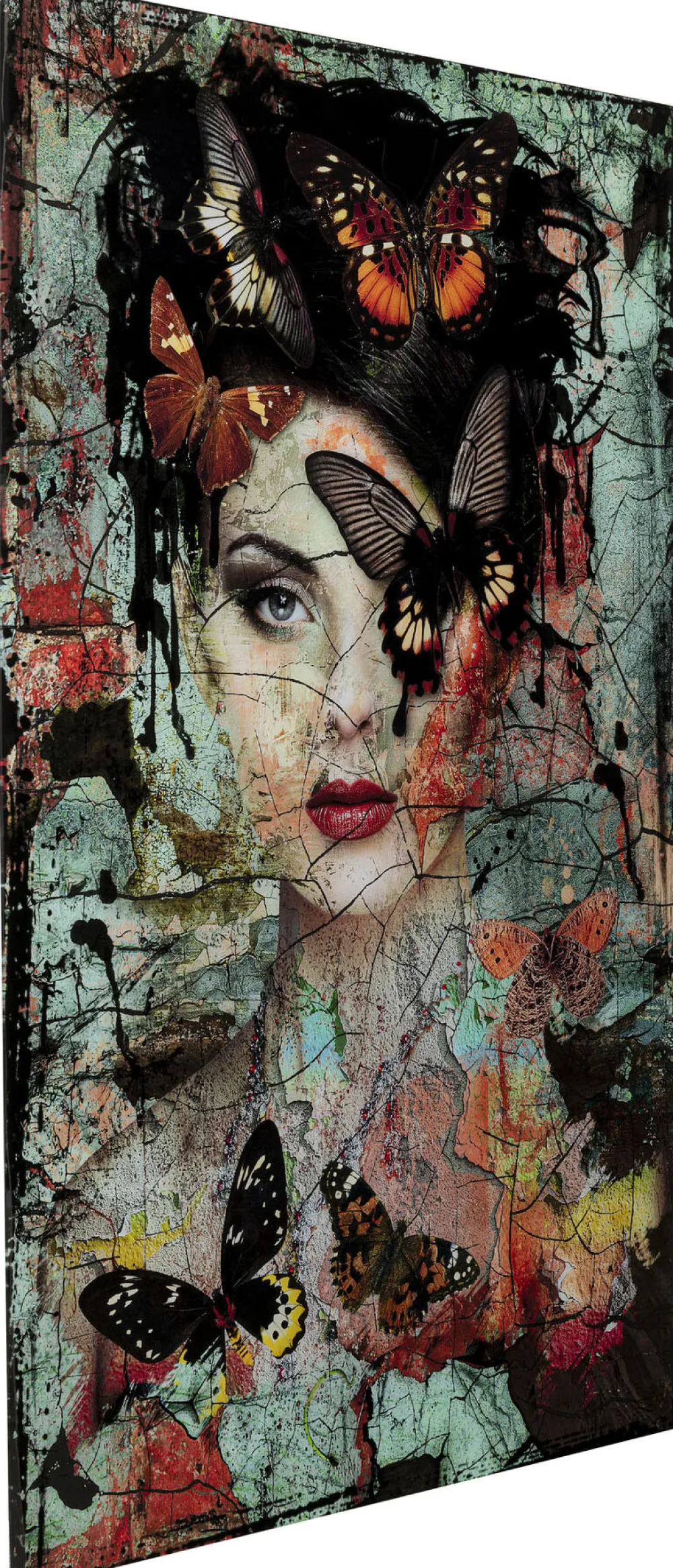 KARE Design Taulut|Olohuone*Lady Butterfly Lasitaulu 100x150cm