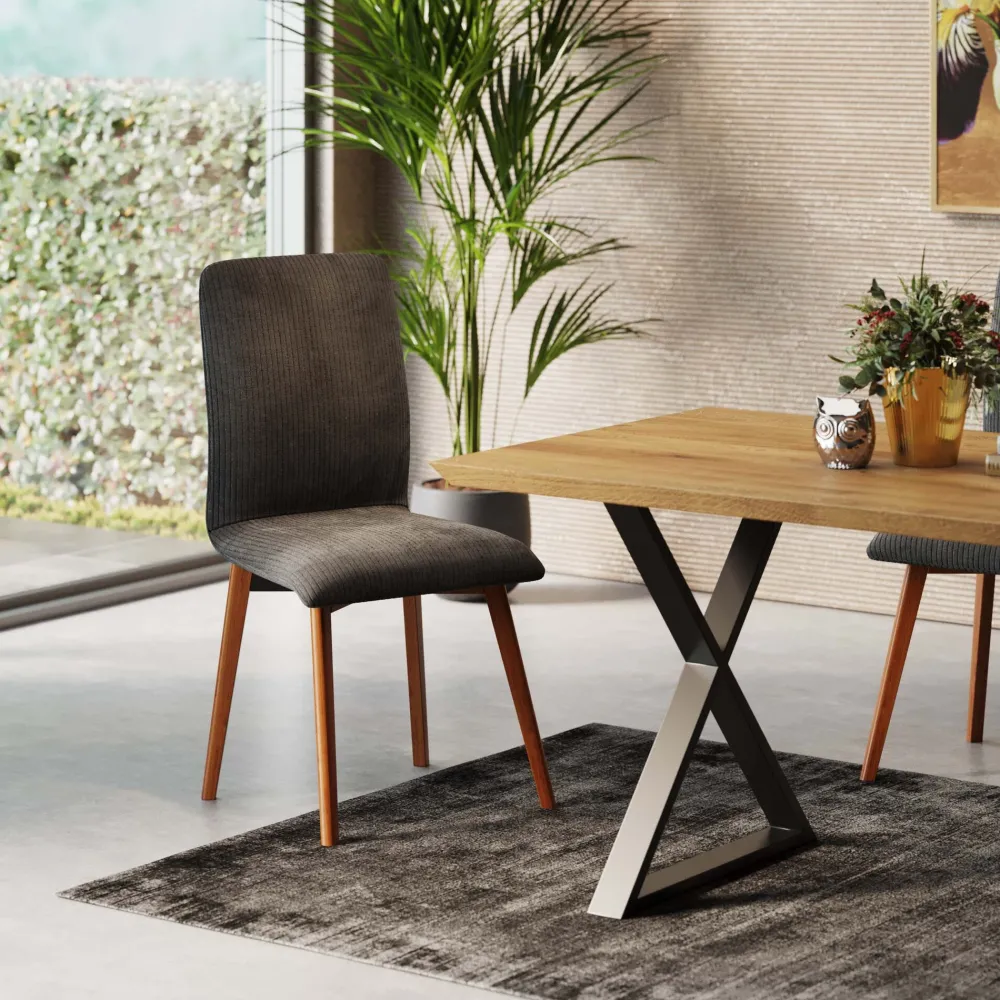 KARE Design Tuolit*Lara Tuoli, Vakosamettia, Harmaa