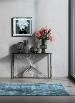 KARE Design Konsolipöydät Ja Sivupöydät*Laser Konsolipöytä - Hopea, Kirkas Lasi 120x40cm