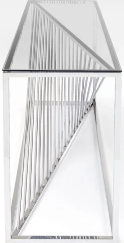 KARE Design Konsolipöydät Ja Sivupöydät*Laser Konsolipöytä - Hopea, Kirkas Lasi 120x40cm