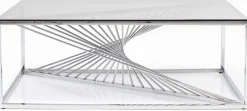 KARE Design Sohvapöydät*Laser Sohvapöytä - Hopea, Kirkas Lasi 120x60cm