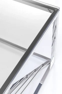 KARE Design Sohvapöydät*Laser Sohvapöytä - Hopea, Kirkas Lasi 120x60cm