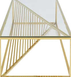 KARE Design Sohvapöydät*Laser Sohvapöytä Kulta, Kirkas Lasi 120x60cm