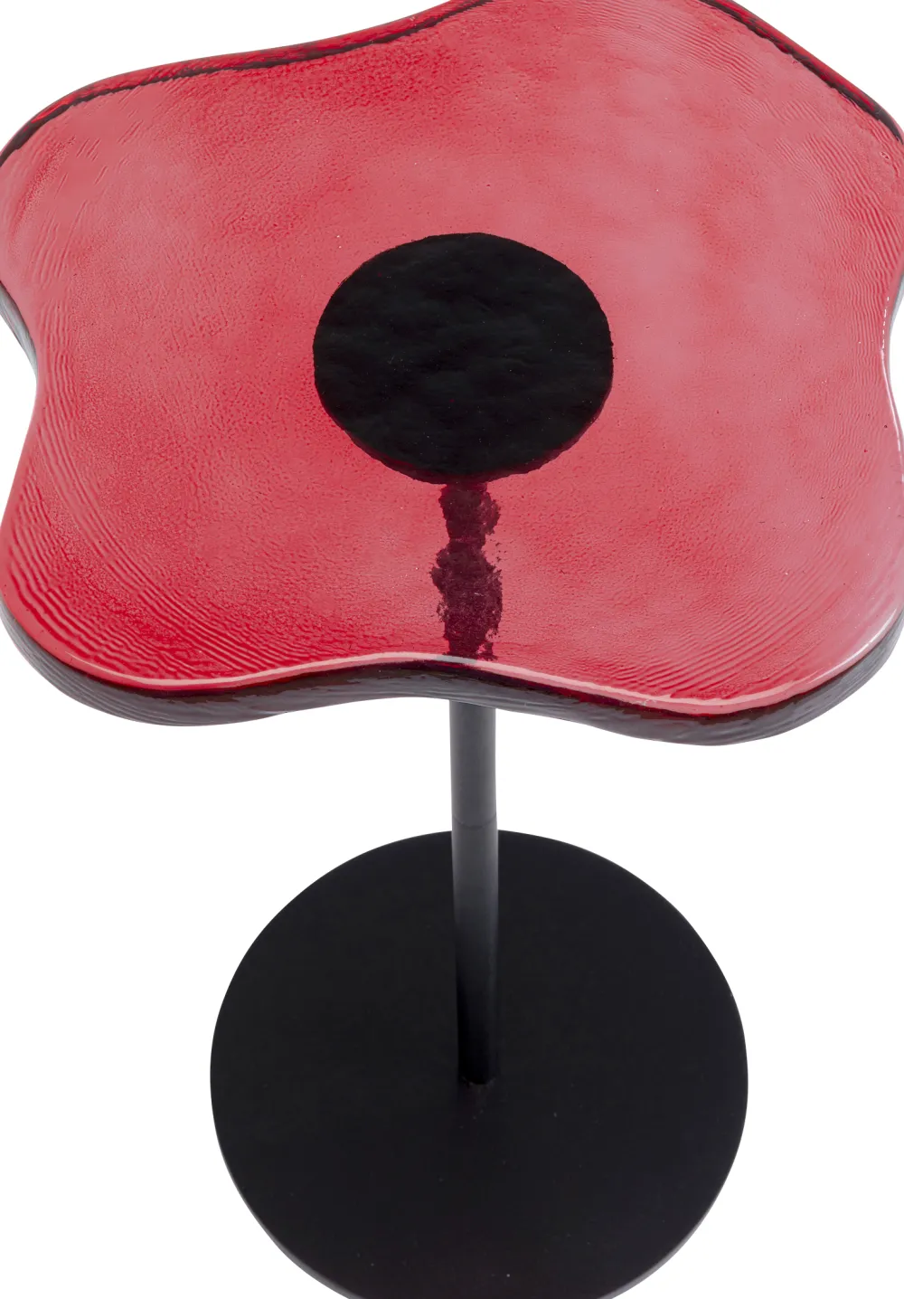 KARE Design Sohvapöydät*Lava Sivupöytä, Valettu Lasi, Punainen Ø30cm