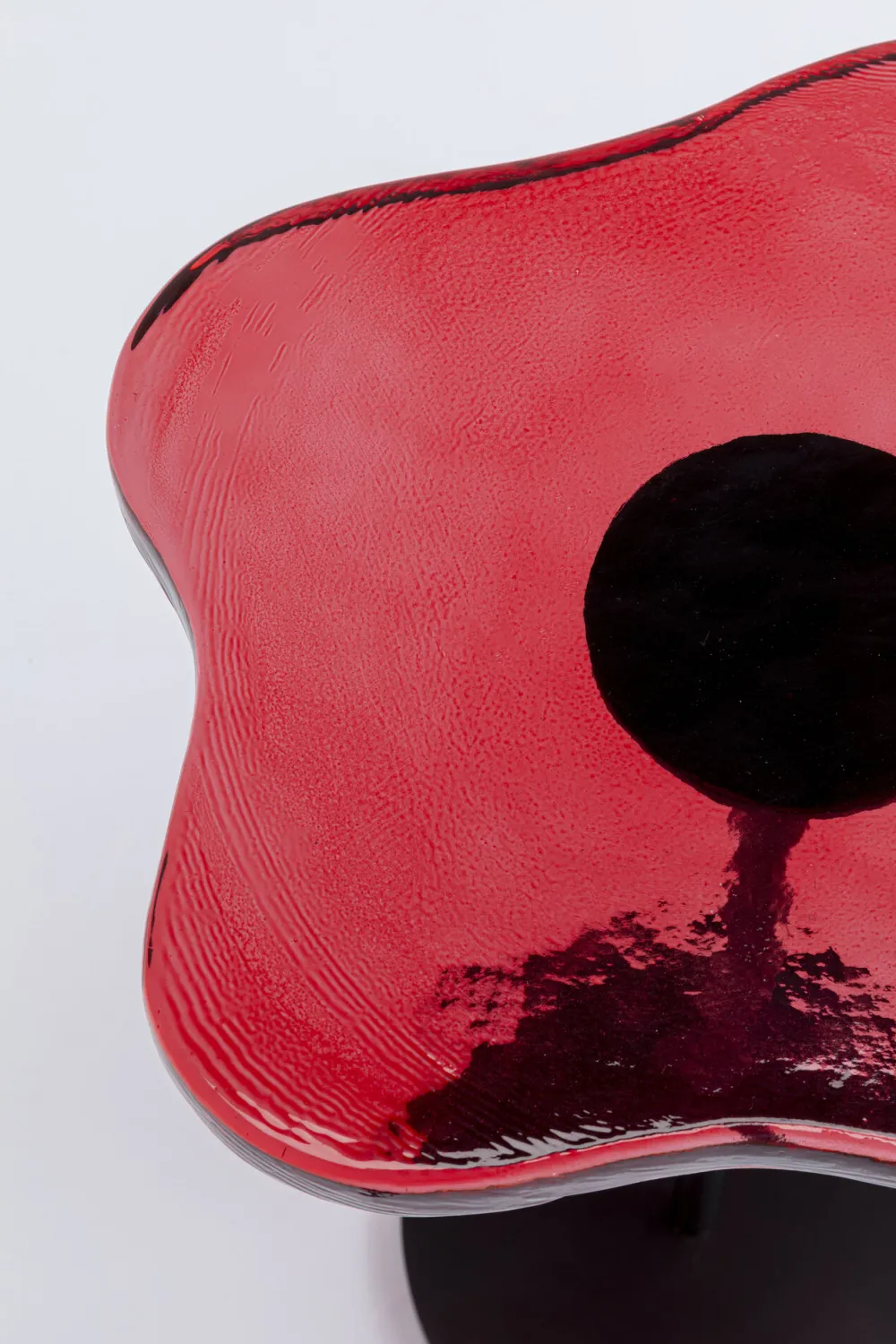 KARE Design Sohvapöydät*Lava Sivupöytä, Valettu Lasi, Punainen Ø30cm