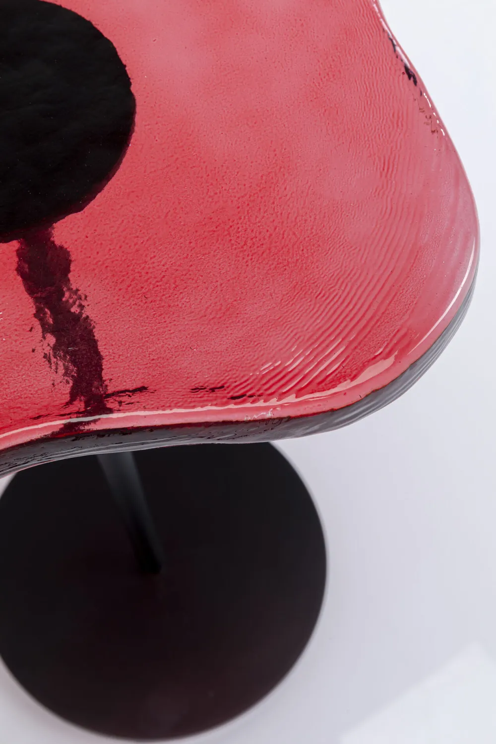 KARE Design Sohvapöydät*Lava Sivupöytä, Valettu Lasi, Punainen Ø30cm