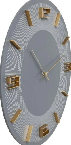 KARE Design Kellot*Leonardo Seinäkello Harmaa/kulta Ø49cm