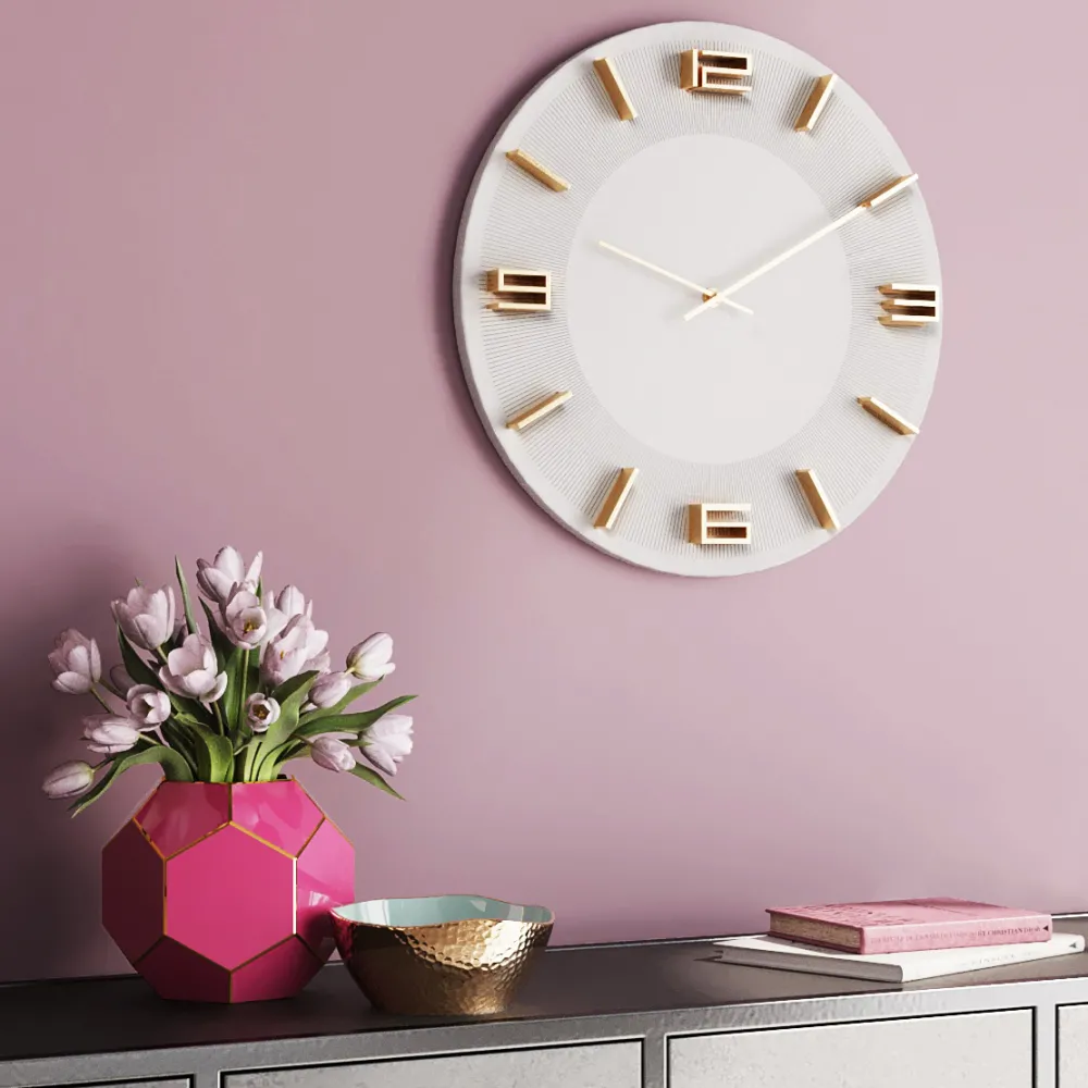 KARE Design Kellot*Leonardo Seinäkello Valkoinen Ø49cm