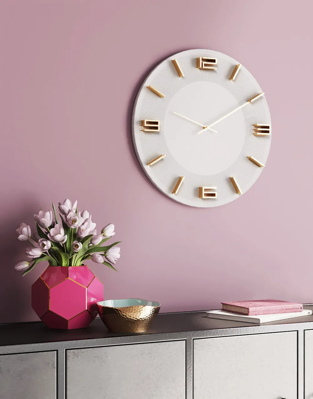 KARE Design Kellot*Leonardo Seinäkello Valkoinen Ø49cm