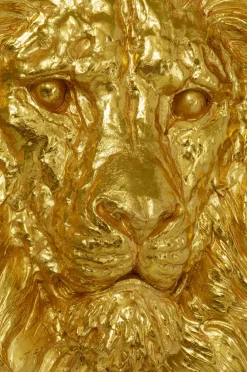 KARE Design Seinäkoristeet*Lion Head Leijona Seinäkoriste, Kulta Gold 90x100cm