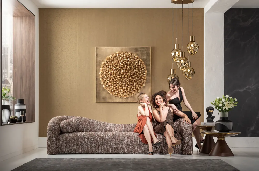 KARE Design Sohvat*Livia Melange Brown 3-istuttava Sohva 261cm