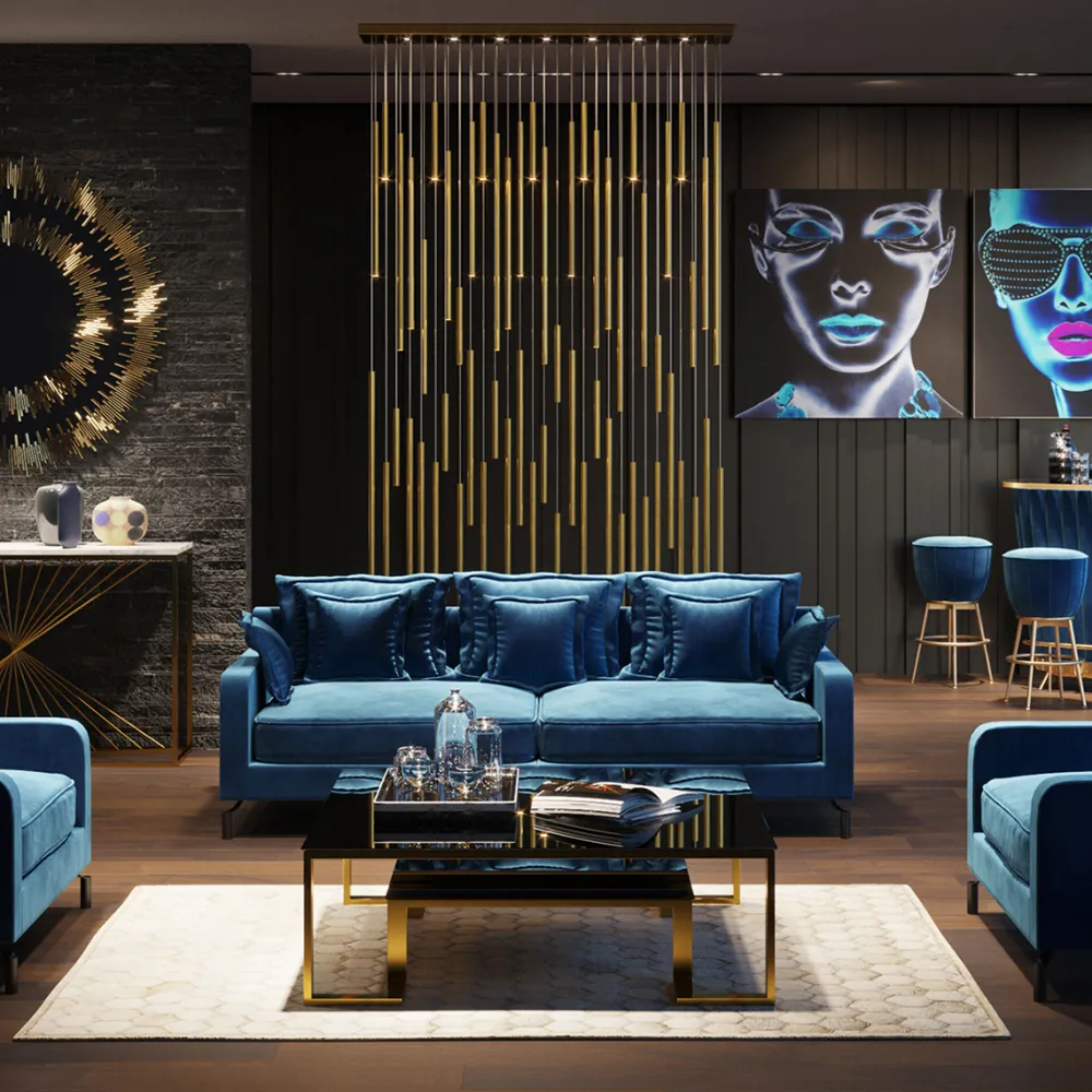 KARE Design Riippuvalaisimet*Living Vegas Deluxe Riippuvalaisin, Messinki LED