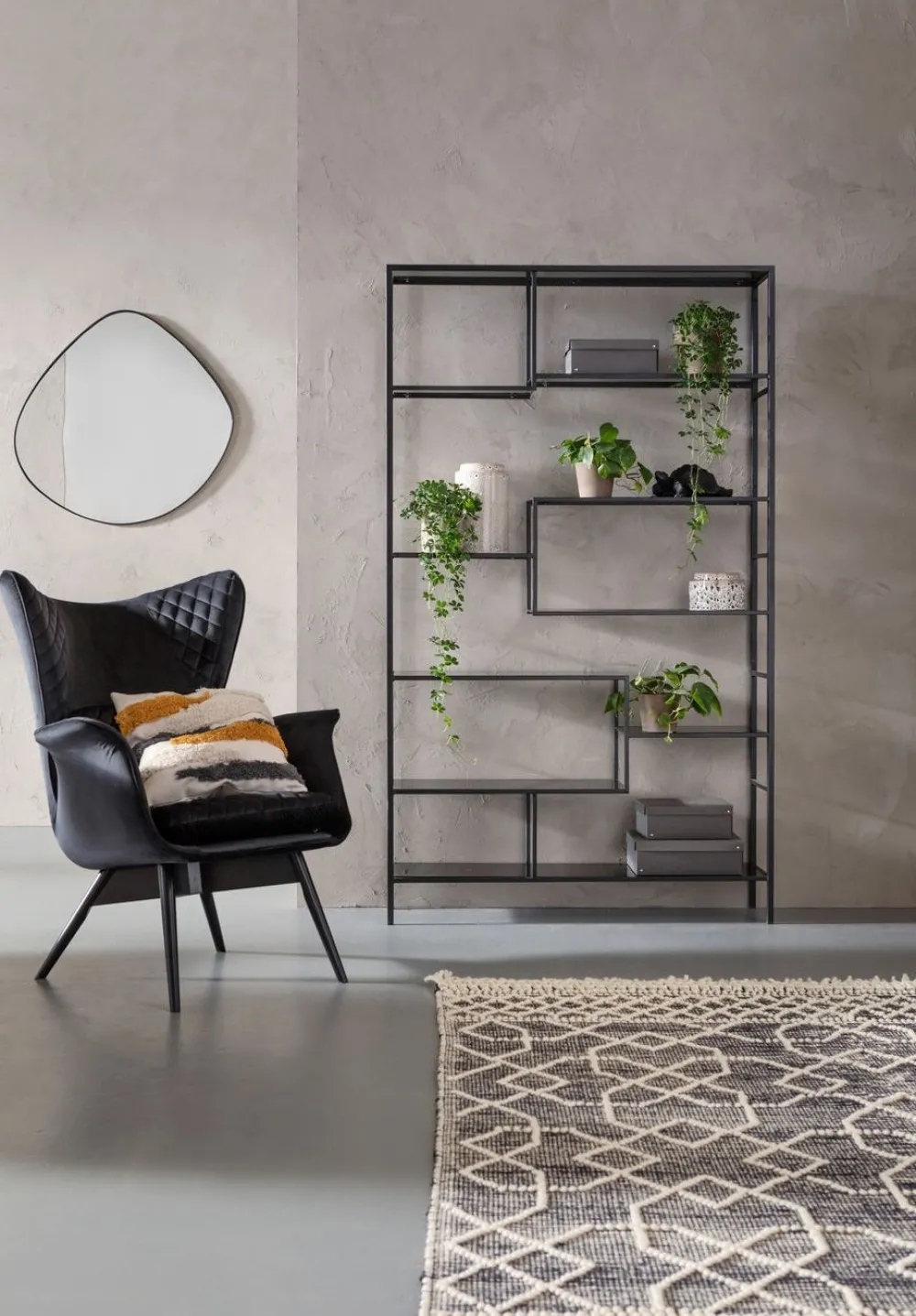 KARE Design Olohuone|Hyllyt*Loft Hylly, Musta 115x195cm