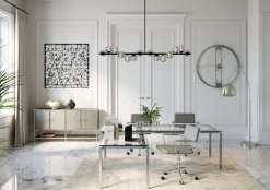 KARE Design Työpöydät*Lorenco Corner Työpöytä, Toimistopöytä, Kromi 210x180cm