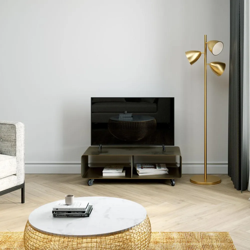 KARE Design Tv -Tasot*Lounge M Mobil Tv-taso, Pronssi 90x30cm