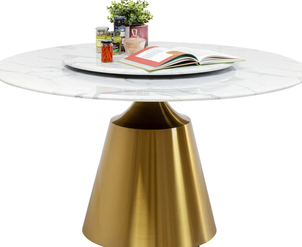 KARE Design Pöydät*Lucia Pyöreä Ruokapöytä - Marmori Pöytälevy Ø135cm