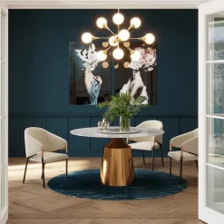 KARE Design Pöydät*Lucia Pyöreä Ruokapöytä - Marmori Pöytälevy Ø135cm