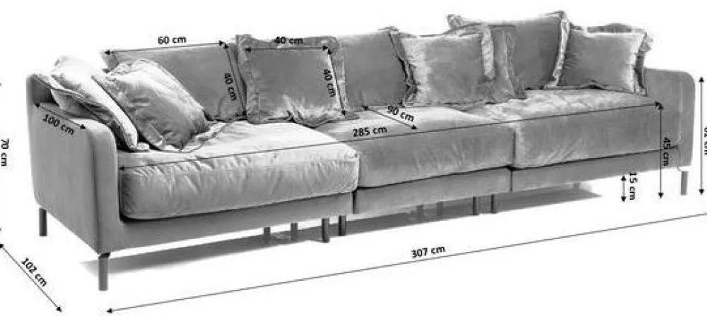 KARE Design Sohvat*Lullaby Sohva 3-istuttava, Sinivihreä