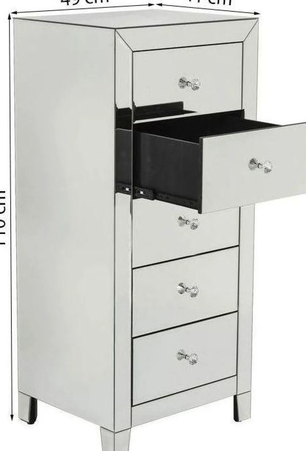 KARE Design Senkit|Olohuone*Luxury Korkea Lipasto, 5 Laatikkoa