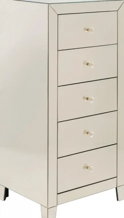 KARE Design Senkit|Olohuone*Luxury Pearl Korkea Lipasto, 5 Laatikkoa, Peililasia