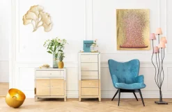 KARE Design Senkit|Olohuone*Luxury Pearl Korkea Lipasto, 5 Laatikkoa, Peililasia