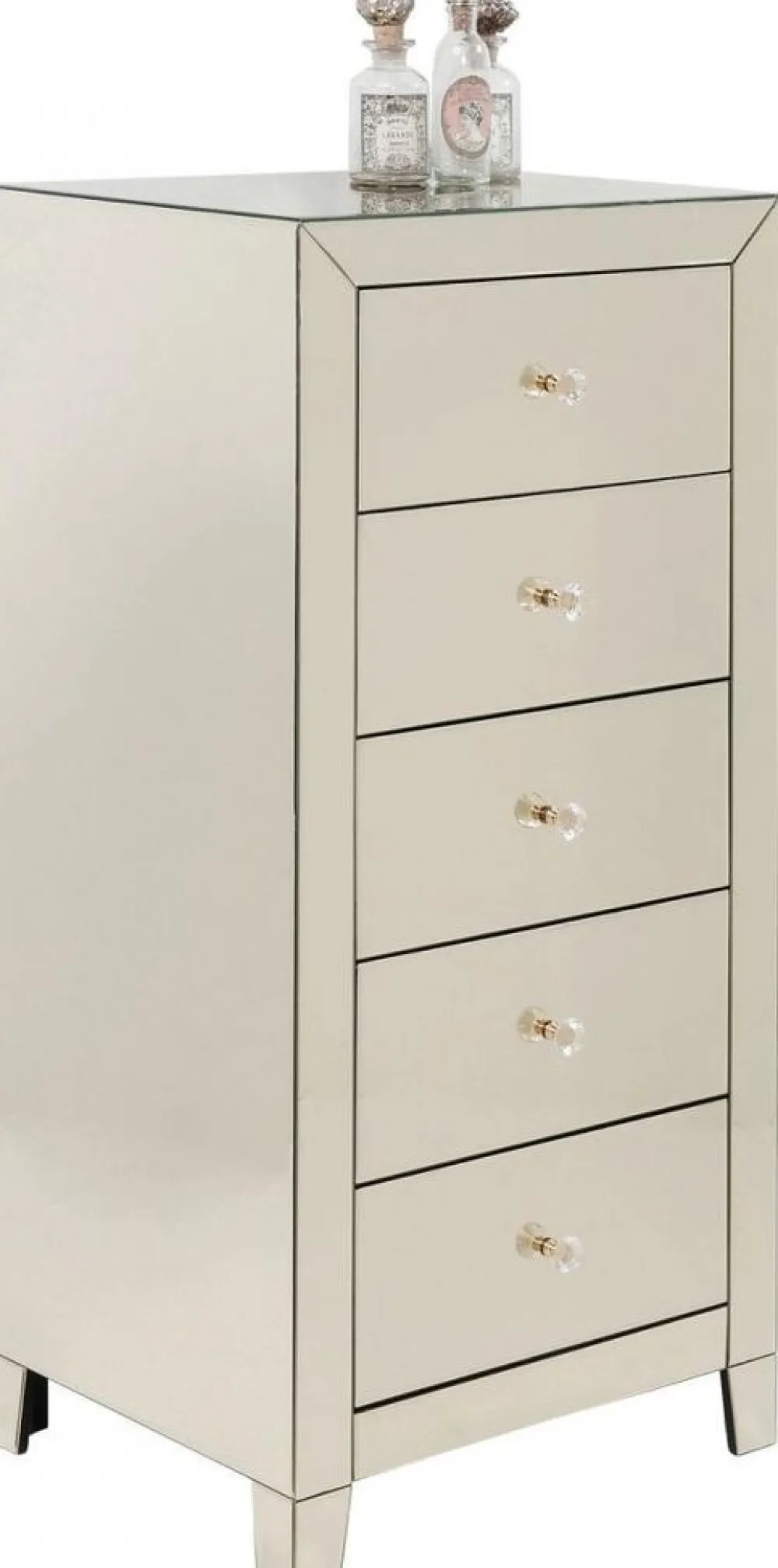 KARE Design Senkit|Olohuone*Luxury Pearl Korkea Lipasto, 5 Laatikkoa, Peililasia