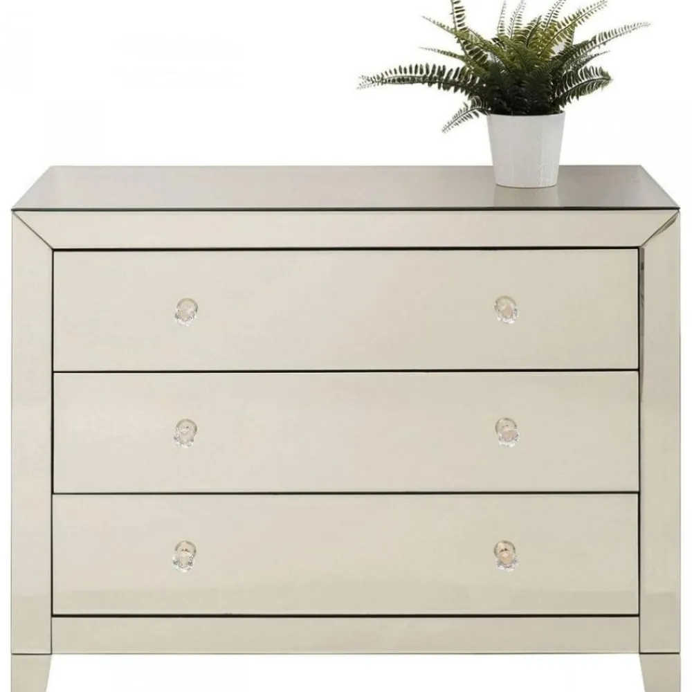 KARE Design Senkit|Olohuone*Luxury Pearl Lipasto, 3 Laatikkoa, Peililasia