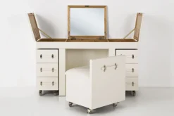 KARE Design Konsolipöydät Ja Sivupöydät*Make Up Combination Diva Croco Meikkipöytä, Valkoinen