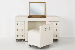 KARE Design Konsolipöydät Ja Sivupöydät*Make Up Combination Diva Croco Meikkipöytä, Valkoinen