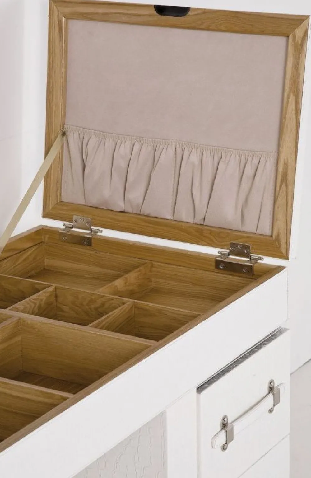 KARE Design Konsolipöydät Ja Sivupöydät*Make Up Combination Diva Croco Meikkipöytä, Valkoinen