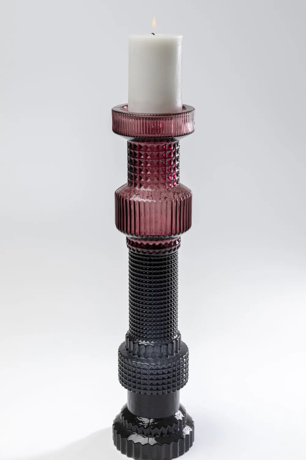 KARE Design Lyhdyt|Kynttilänjalat*Marvelous Duo Kynttilänjalka, Pinkki-harmaa 49cm