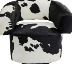 KARE Design Nojatuolit*Maye Pyörivä Nojatuoli, Lehmännahka, Musta-valkoinen