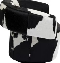 KARE Design Nojatuolit*Maye Pyörivä Nojatuoli, Lehmännahka, Musta-valkoinen