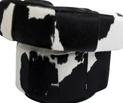 KARE Design Nojatuolit*Maye Pyörivä Nojatuoli, Lehmännahka, Musta-valkoinen