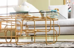 KARE Design Sohvapöydät*Meander Sohvapöytä, Kulta 140x80cm