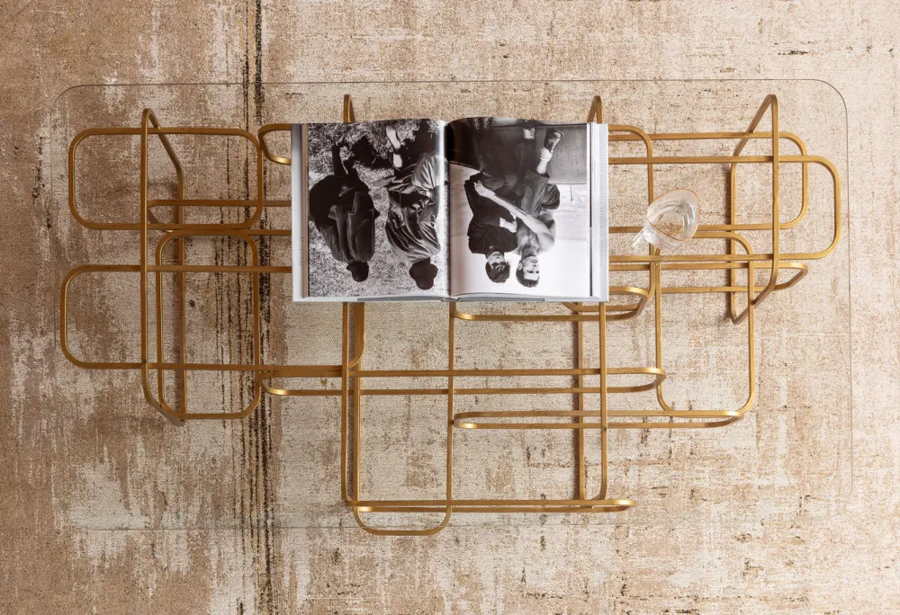 KARE Design Sohvapöydät*Meander Sohvapöytä, Kulta 140x80cm