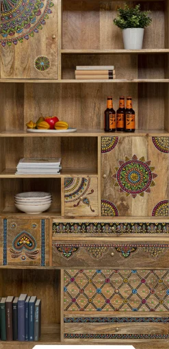 KARE Design Olohuone|Hyllyt*Menorca Kirjahylly Massiivi Mangopuu 90x193cm