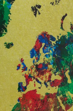 KARE Design Taulut*Metallic Colourful Map Lasitaulu 150x100cm