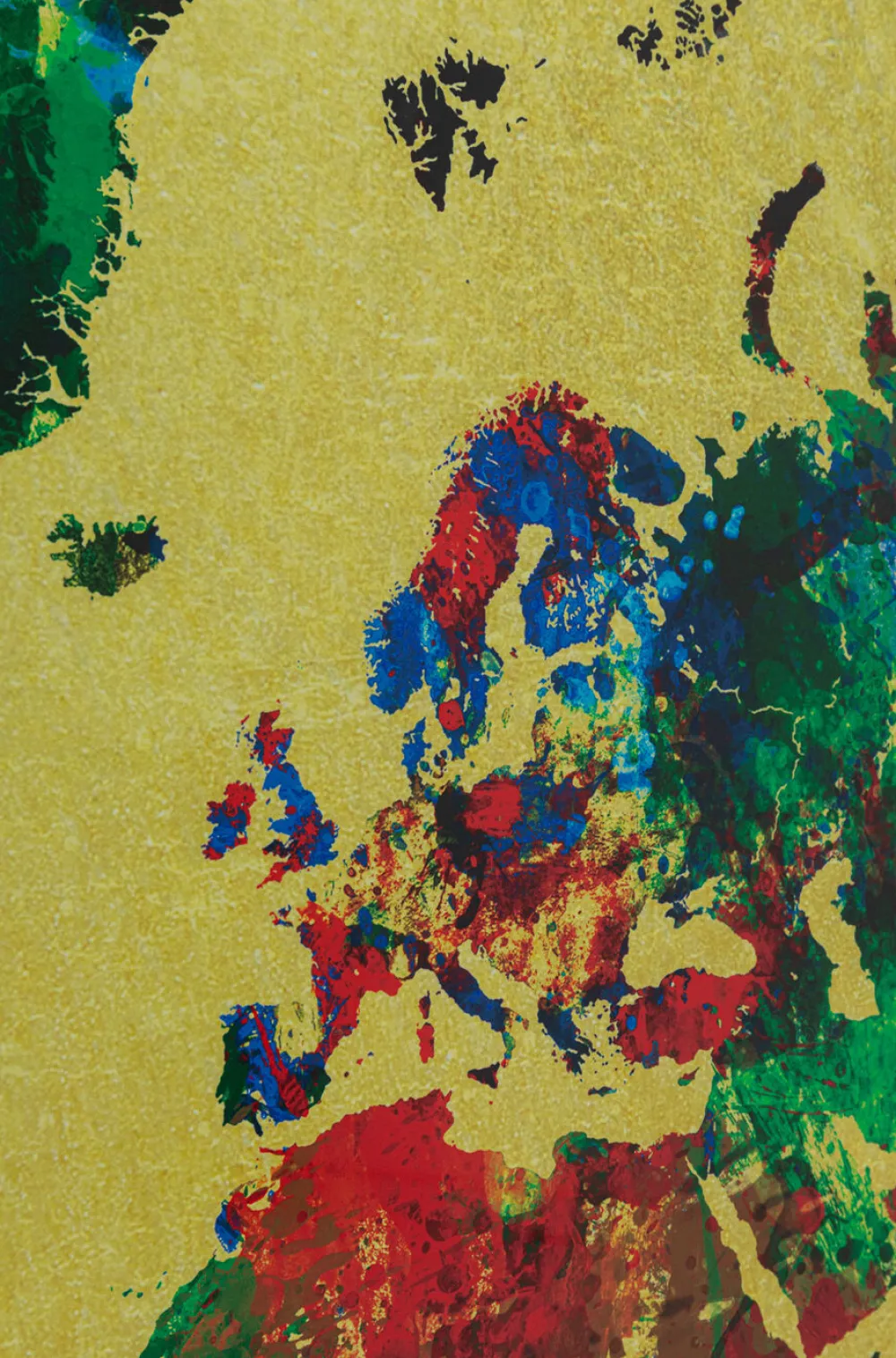 KARE Design Taulut*Metallic Colourful Map Lasitaulu 150x100cm