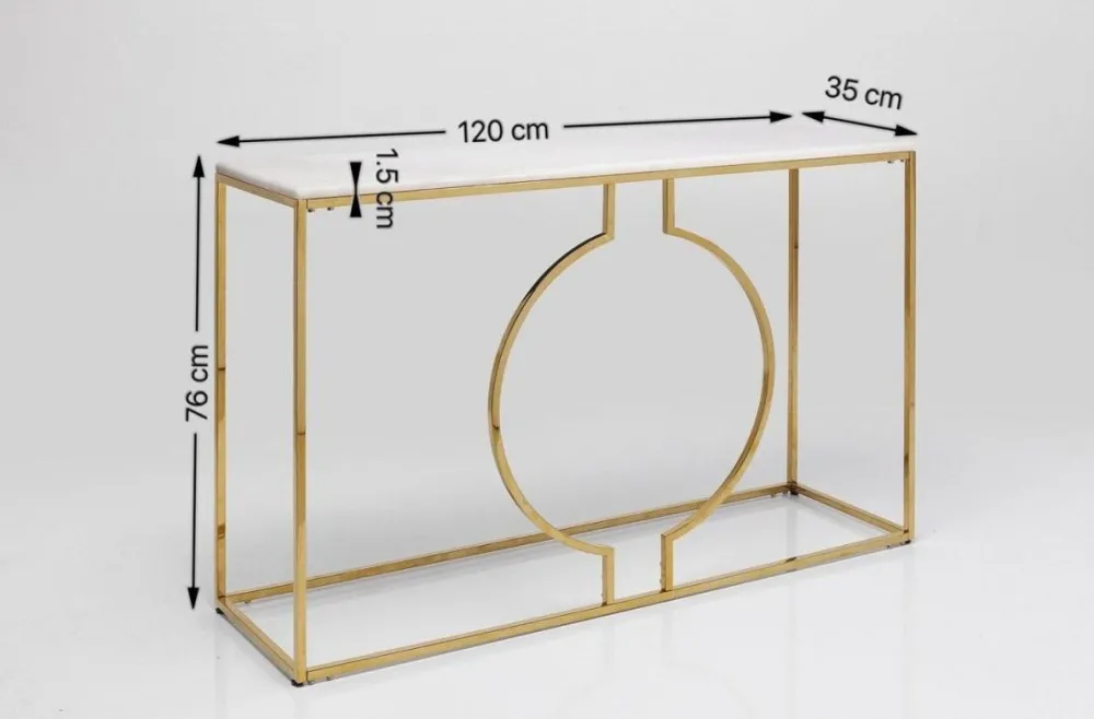 KARE Design Konsolipöydät Ja Sivupöydät*Miami Loft Konsolipöytä, Kulta 120cm