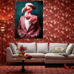 KARE Design Taulut|Olohuone*Mister Flamingo Lasitaulu 120x160cm