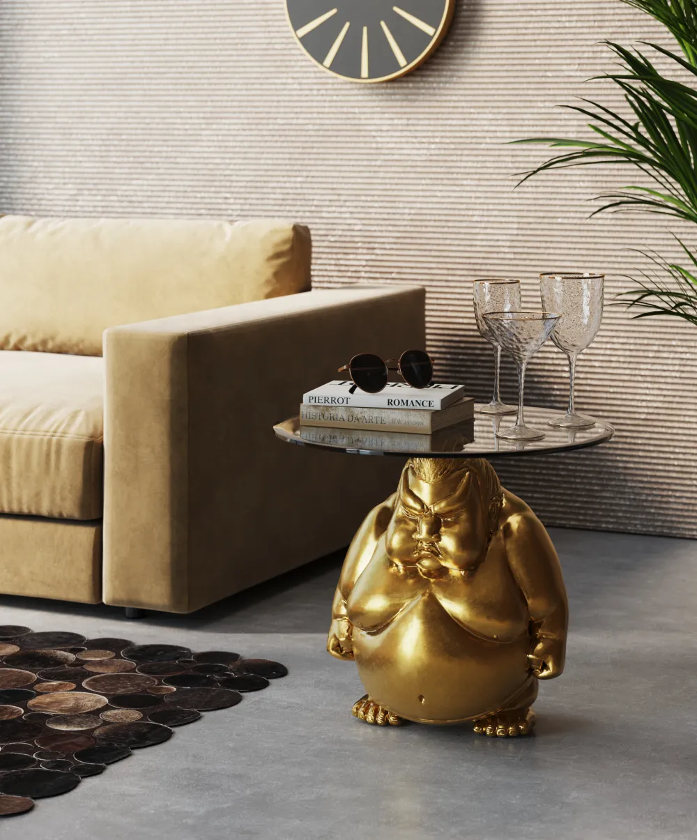 KARE Design Sohvapöydät*Monk Gold Munkki Sivupöytä, Kulta Ø54cm