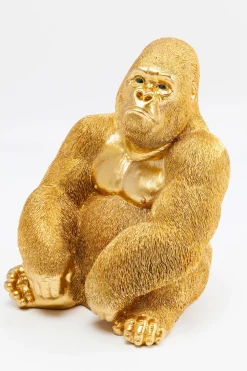 KARE Design Koriste-Esineet*Monkey Gorilla Medium Koriste-esine, Figuuri, Kulta 39cm