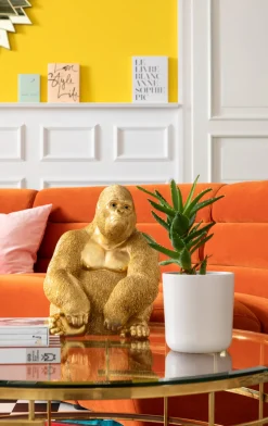 KARE Design Koriste-Esineet*Monkey Gorilla Medium Koriste-esine, Figuuri, Kulta 39cm