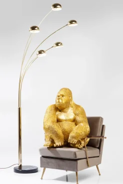 KARE Design Jalalliset Koriste-Esineet*Monkey Gorilla XL Koriste-esine, Figuuri, Kulta 76cm