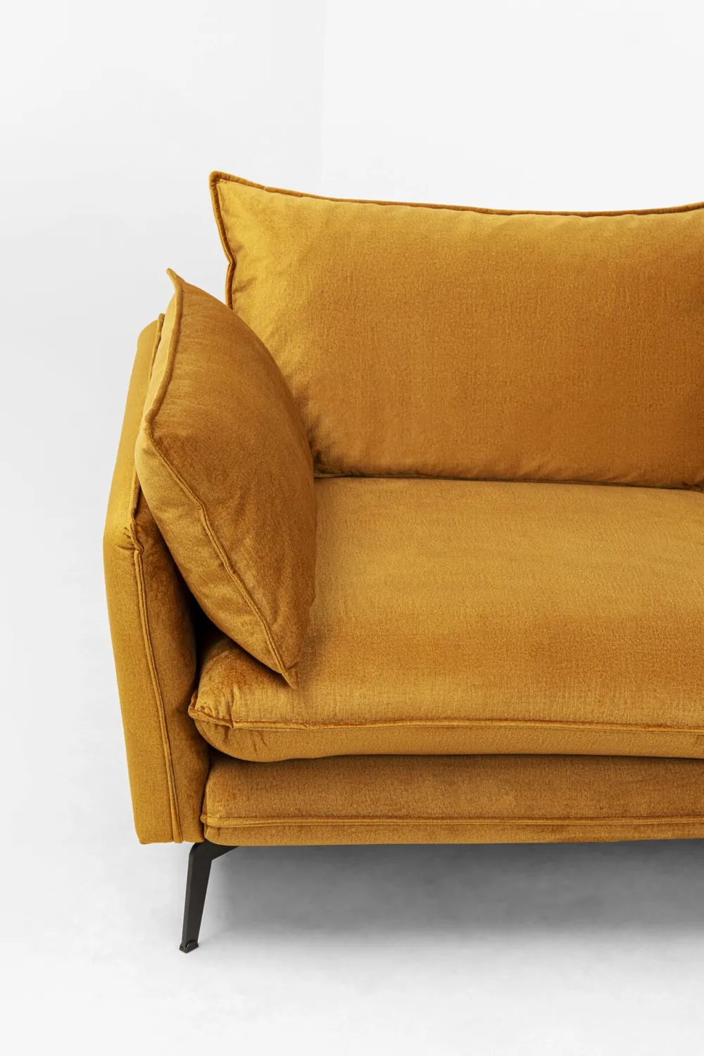 KARE Design Olohuone|Kulmasohvat*Monza Kulmasohva - Samettia, Curry, Oikea 296cm