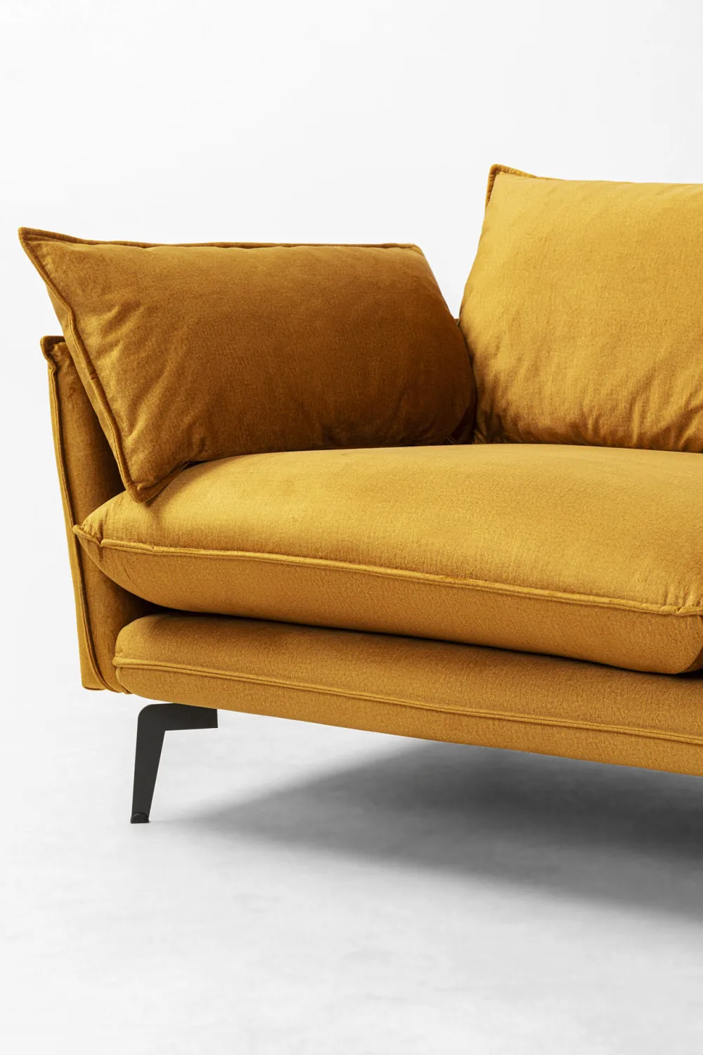 KARE Design Olohuone|Kulmasohvat*Monza Kulmasohva - Samettia, Curry, Oikea 296cm