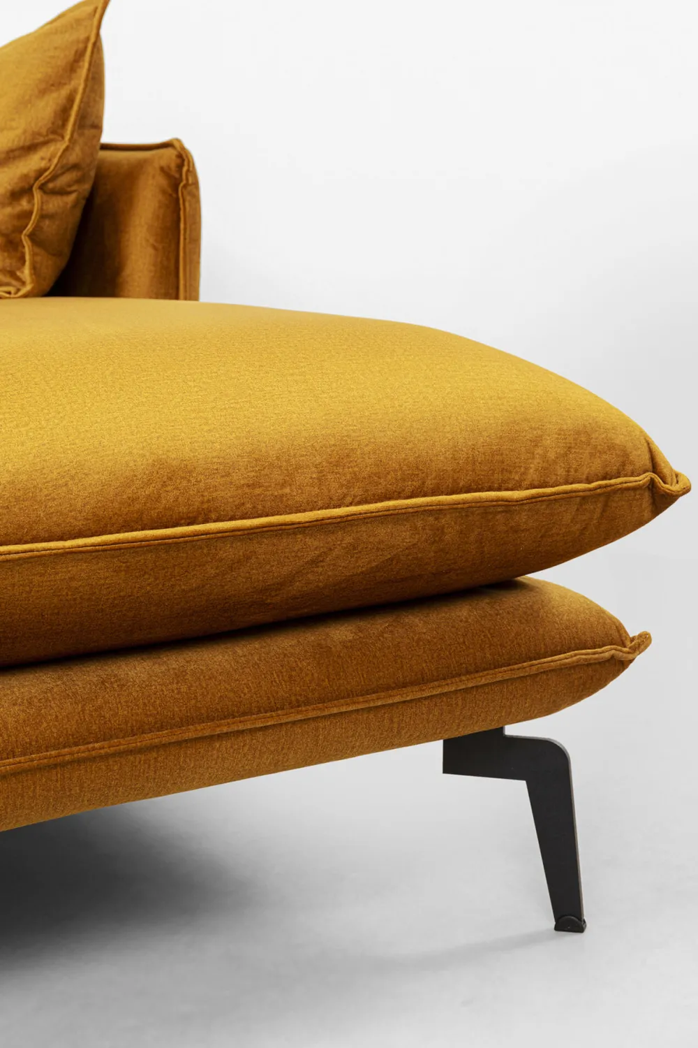 KARE Design Olohuone|Kulmasohvat*Monza Kulmasohva - Samettia, Curry, Oikea 296cm